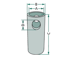 Tuleja redukcyjna fi 28/37 C=64 otwór 12mm