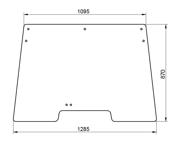 szyba do ciągnika Deutz-Fahr - przednia bezbarwna 04383605 (1223)