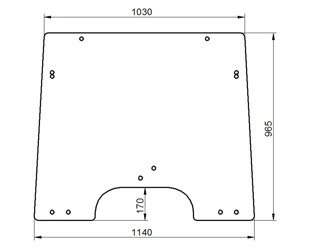 szyba do ciągnika John Deere - przednia SU296828 (5171)