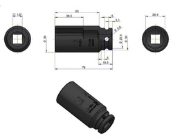 Nasadka udarowa sześciokątna długa 1/2" 26 mm Waryński