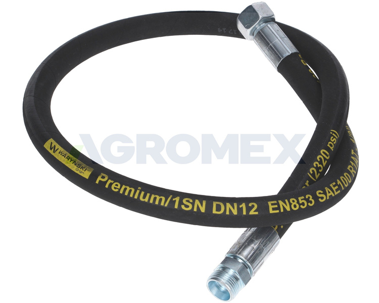 Przewód hydrauliczny L-1100mm AB M22x1.5 DN12-1SN 160 Bar Waryński