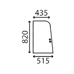 szyba Yanmar - boczna przednia przesuwana prawa 119036 (3446)