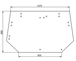 szyba do ciągnika Valtra / Valmet - tylna V36841200 (1072)