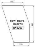 szyba FIAT serie 80 90 94 - drzwi prawe brązowe (2263)