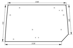 szyba Claas/Renault Ergos - tylna (2556)