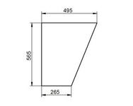 szyba do ciągnika John Deere - przednia dolna prawa L62576 (1242)