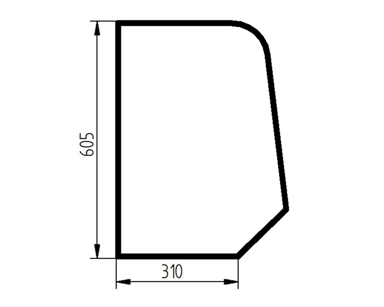 szyba ładowarka teleskopowa JCB - drzwi górna tylna 827/30474 (4598)