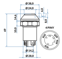 przycisk, włącznik świateł ostrzegawczych Deutz-Fahr, Massey Ferguson, Steyr 01177157, 3370429M91, 133700580006