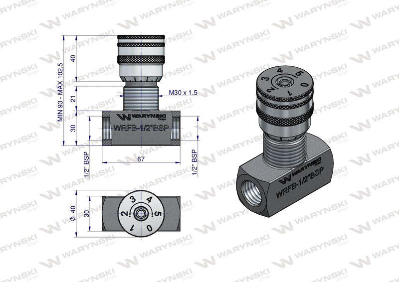 Zawór dławiący WRFB 90 1/2''BSP Waryński