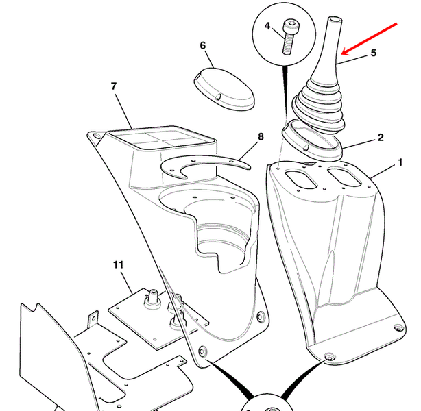 osłona gumowa joysticka, lewarka tylnego ramienia JCB 3CX, 4CX 331/25685
