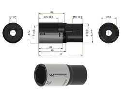 Nasadka sześciokątna 1/2" 27 mm długa Waryński