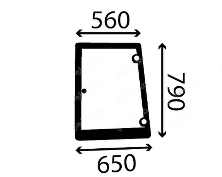 szyba do ciągnika Case, Fiat, Ford, New Holland - boczna lewa 82009813, 82029321 (1248)