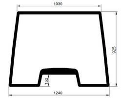 szyba do ciągnika Case, New Holland, Steyr - przednia 134671097 (1051)