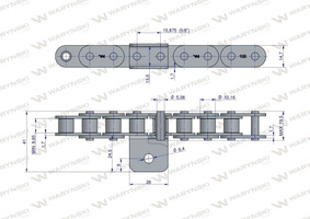 Łańcuch C10B (R1 5/8) przenośnika Kombajnu do Porzeczek 19 łopatek Waryński [W-LC10B-1-19L]