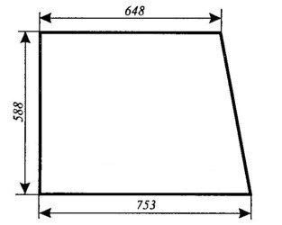 szyba do ciągnika Massey Ferguson serie 2000 - drzwi lewe górne stałe (886) 1634974M1