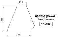 szyba FIAT serie 80 90 94 - boczna prawa bezbarwna (2265)