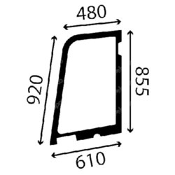 szyba Kubota - drzwi górna lewa RH418-46930 (3609)