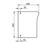 szyba do ciągnika John Deere - przednia dolna prawa L78534 (1235)