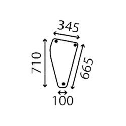 szyba do ciągnika Deutz-Fahr - przednia dolna  zielona 04337768 (5233)