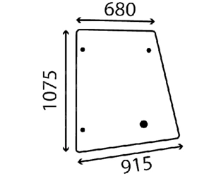 szyba JCB - drzwi lewe górna 827/80151