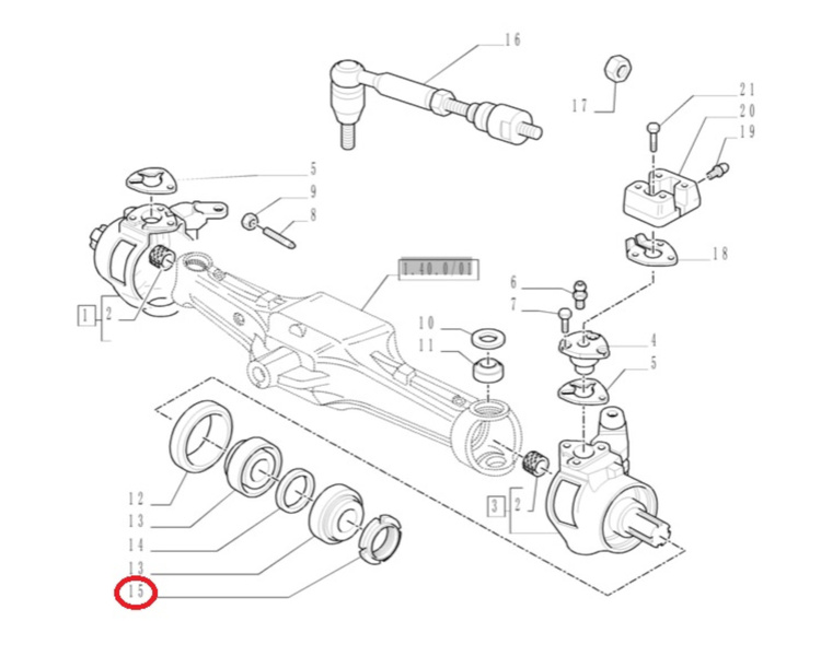 Nakrętka wieńcowa M70x20 do Case Fiat New Holland