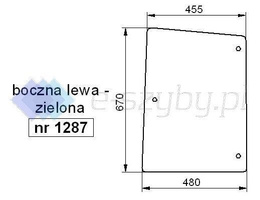 szyba STEYR M, CVT, M, MT - boczna lewa (1287)