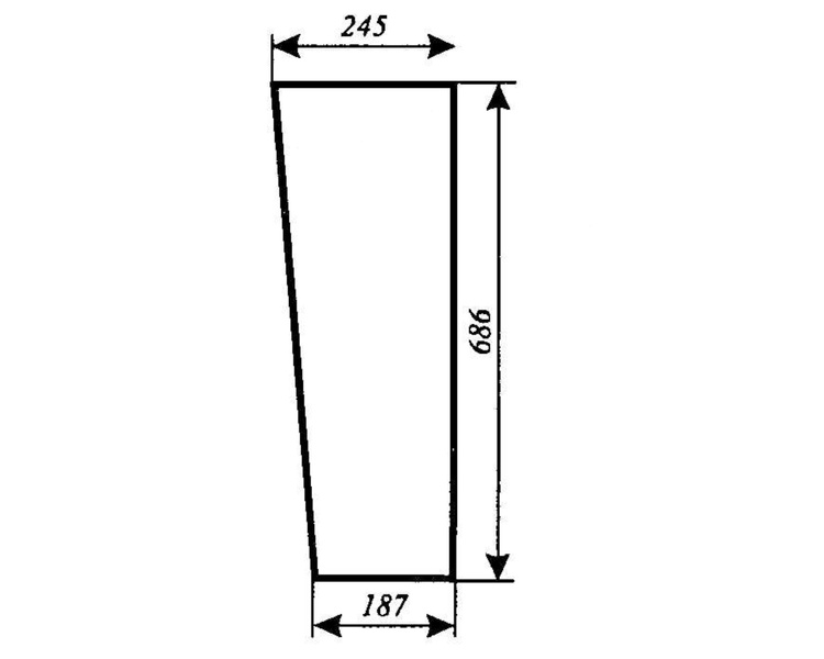 szyba do ciągnika C-360 kabina Szyszka Sapieżyn - przednia dolna (lewa, prawa) (797)