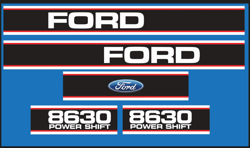 naklejka, logo na maskę ciągnik Ford 8630