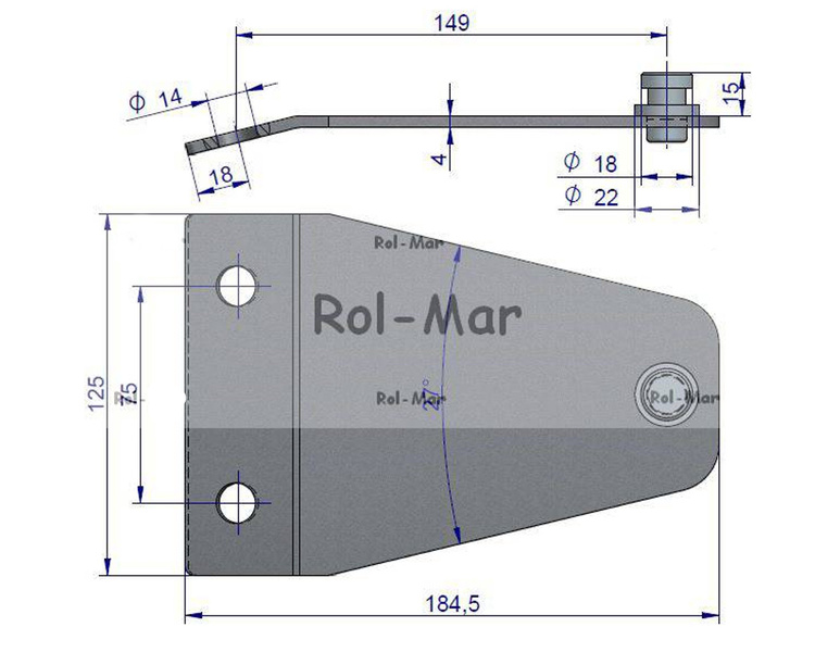 Trzymak noża kosiarka rotacyjna Krone PZ-0250 Waryński