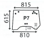 szyba do ciągnika John Deere - tylna ER047753 (3942)