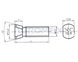 Śruba płużna M12x40mm kl. 12.9 Kverneland oval ścięty z dwóch stron WARYŃSKI