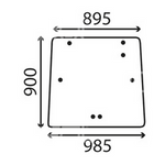 szyba MF seria 3000 - tylna wersja z 2 otworami na dole 3618433M2 (1604)