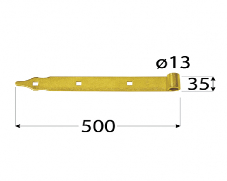 Zawias pasowy 500x35x4,0 bramy furtki drzwi domax