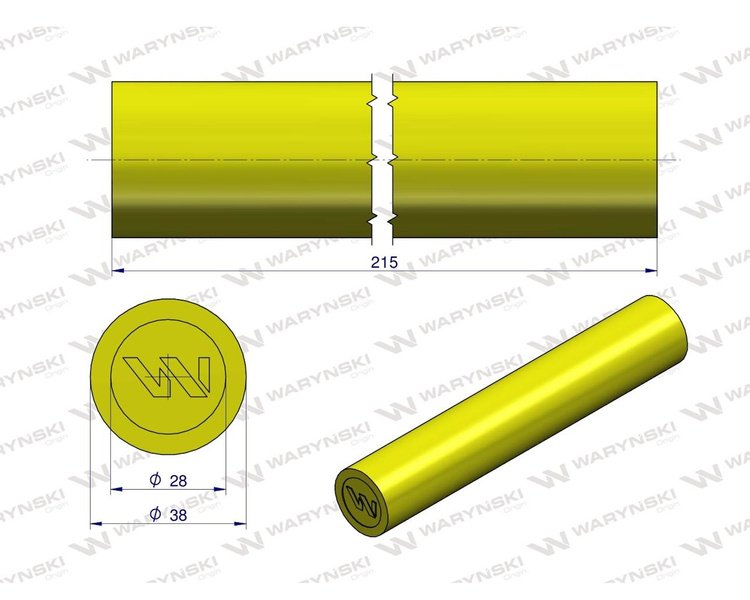 Amortyzator poliuretanowy walec 38x215 WARYŃSKI