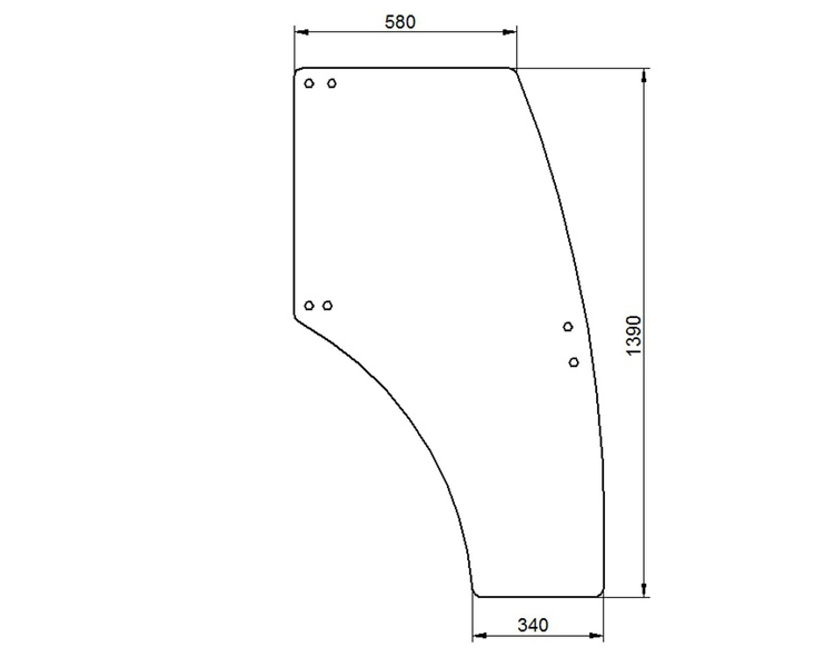 szyba Landini Globus, Massey Ferguson 2200 - drzwi prawe 3553938M1 (2023)