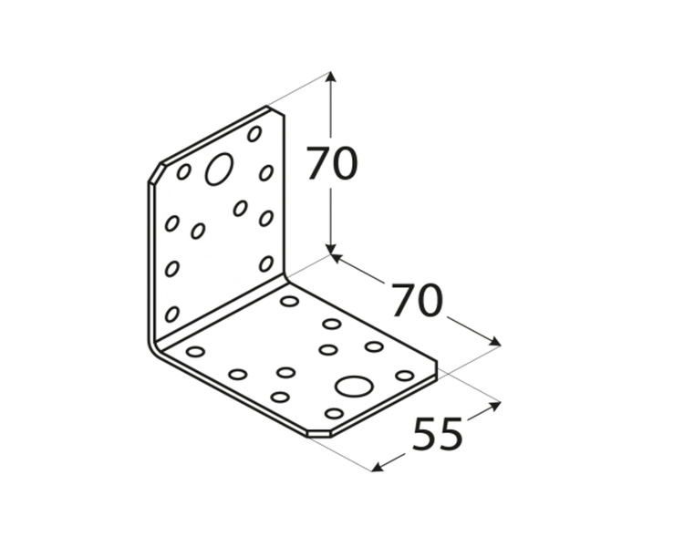 Kątownik łącznikowy 70x70x55x2,5 dmx