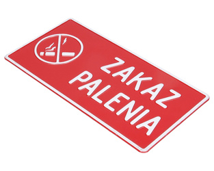 Tablica ostrzegawcza metalowa Zakaz Palenia czerwona 28x14 cm