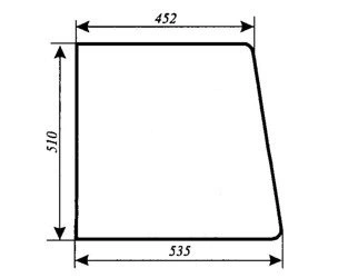 szyba do ciągnika Massey Ferguson 550 560 565 575 590 592 595 - drzwi góra stałe (lewa, prawa) (876)