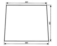 szyba do ciągnika C-355 kabina czeska - przednia (138)