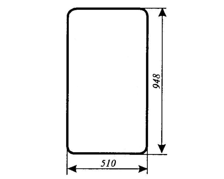szyba do kombajnu Bizon i Bizon Rekord 58 - boczna prawa stała (280)