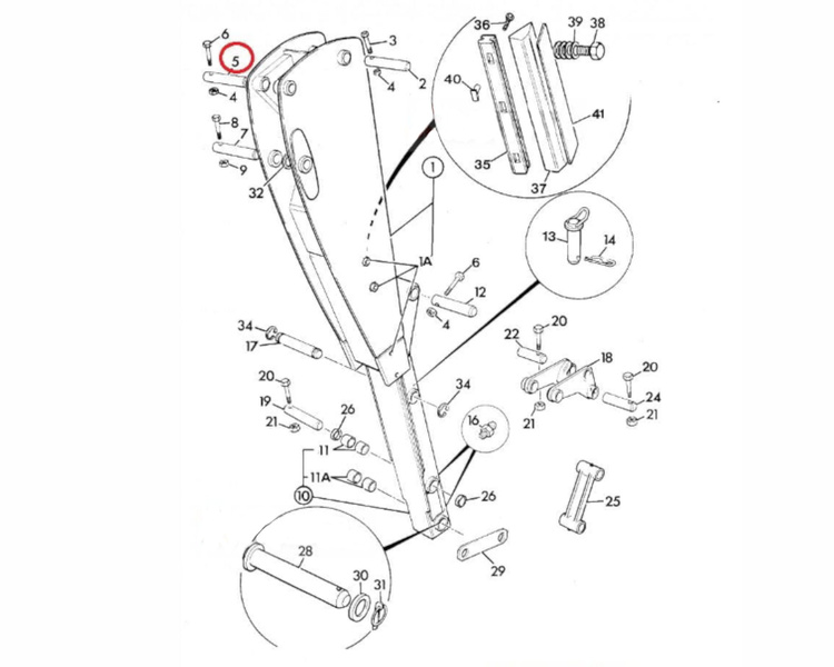 Sworzeń siłownika dipper górny do koparko ładowarki JCB 3CX 4CX 811/90183