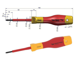 Wkrętak krzyżakowy PZ0 izolowany 60 mm VDE Waryński