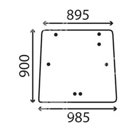 szyba MF seria 3000 - tylna wersja z 2 otworami na dole 3618433M2 (1604)