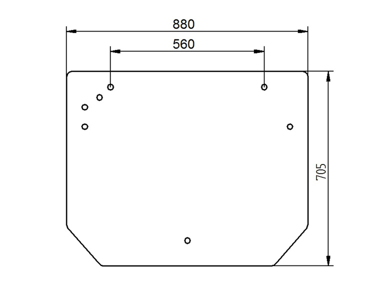 szyba do ciągnika Deutz-Fahr, Lamborghini, Same - tylna 0.010.7719.0 (1219)