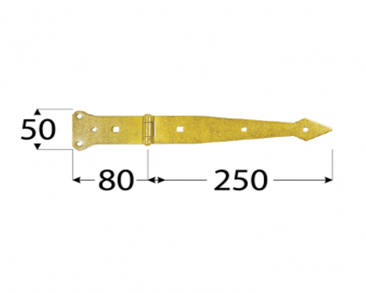 Zawias bramkowy pasowy 250x80x50x2,5 furtki skrzynie domax