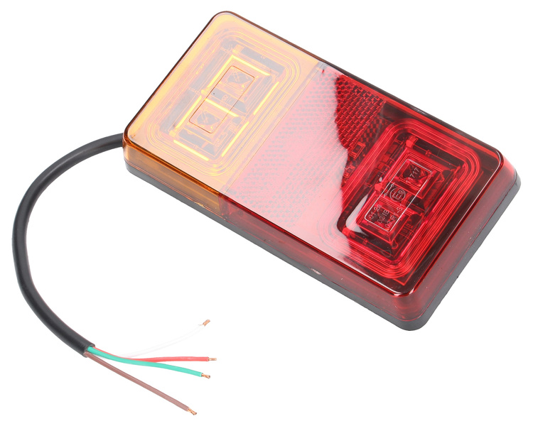 Lampa LED prostokątna płaska tylna do przyczepy 12/24V 