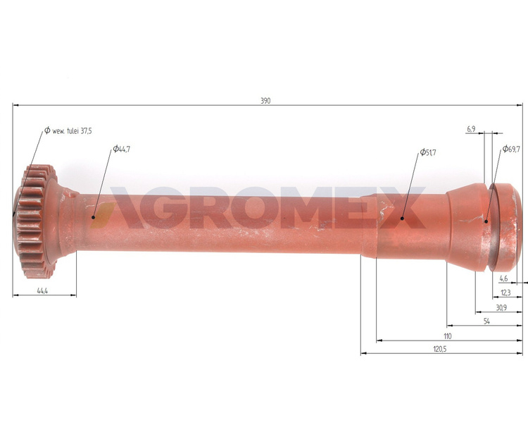 Tuleja napędu pompy hydraulicznej C-360 oryginał Ursus 46619010