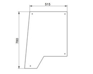 szyba do ciągnika Case - drzwi górna część tylna 1284789C1 (1631)