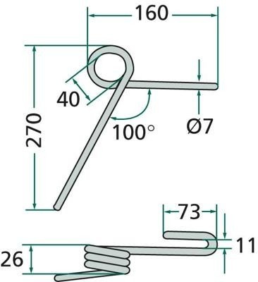 Palec zagarniający siewnika Lemken Hassia tylny