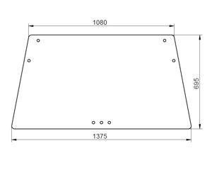 szyba do ciągnika Deutz-Fahr - przednia i tylna zielona 04363391, 04337959 (4683)